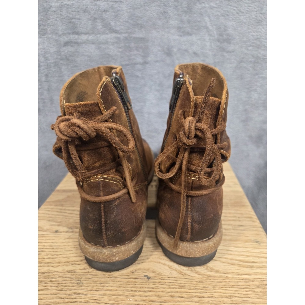 Born Taran Boots Women's Size 7.5 Brown Distressed Suede Leather Ankle Booties - Picture 3 of 13